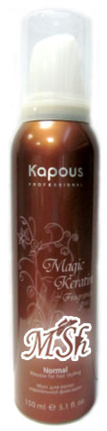 KAPOUS "Magic Keratin": Мусс для укладки волос нормальной фиксации с кератином, 150мл