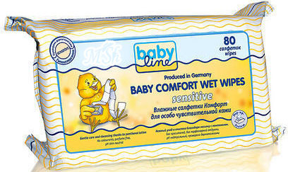 BABYLINE "Комфорт Сенсетив": Детские влажные салфетки без отдушки, 80шт