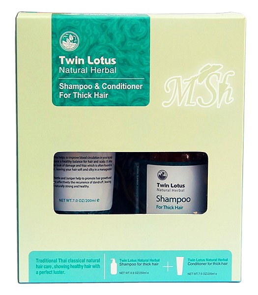 TWIN LOTUS "Natural Herbal" Набор: Шампунь (250мл) и кондиционер (200мл), для жирных волос с протеинами шелка