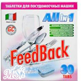FEED BACK: Таблетки для посудомоечных машин All in 1, 30шт