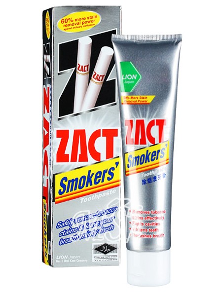 Zact Lion "Smokers": Зубная паста для устранения никотинового налета и запаха табака, 150 г (Индонезия)