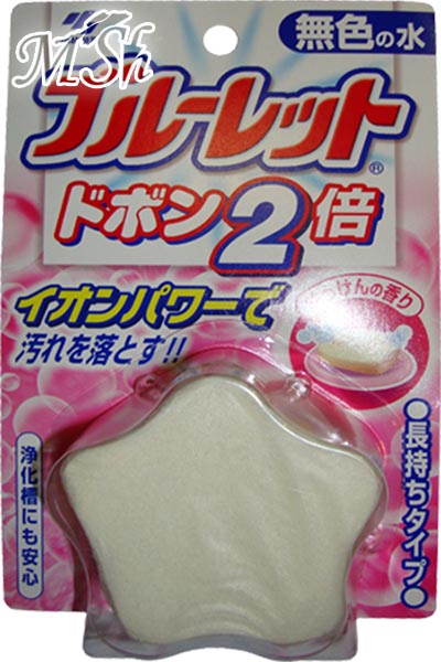 KOBAYASHI "Bluelet Dobon W": Двойная очищающая и дезодорирующая таблетка для бачка унитаза, с ароматом мыла, 120 г