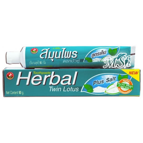 TWIN LOTUS "Herbal Twin lotus Plus Salt": Зубная паста с травами и солью, 90г