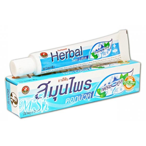 TWIN LOTUS "Herbal Fresh&Cool": Зубная паста освежающая, с маслом эвкалипта, 100г