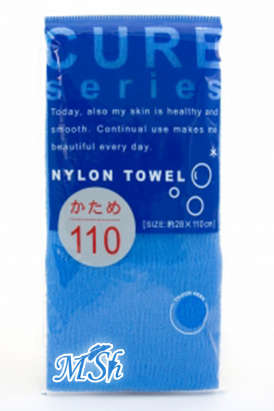 OHE "Cure Nylon Towel": Мочалка массажная жесткая, голубая, 28х110см