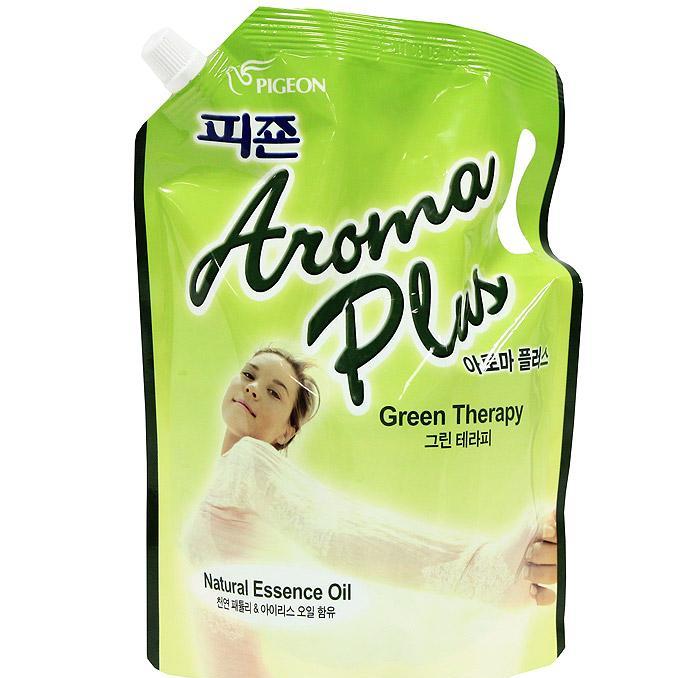 PIGEON "Aroma Plus Green Therapy": Кондиционер для белья концентрированный, с ароматом  пачули и ириса, запасной блок, 1200 мл
