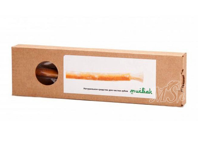 Растительная зубная щетка «Мисвак», натурального вкуса, в картонной коробочке