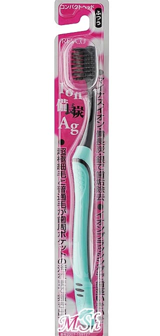 EQ MAXON "Ion Charcoal Ag Toothbrush": Зубная щетка с древесным углем и ионами серебра, средней жесткости, стандартная чистящая головка