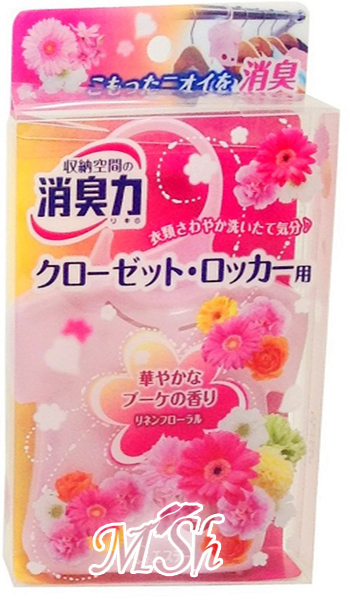 ST "Shoushuuriki": Освежитель воздуха для шкафов на основе желе-сенсора с цветочным ароматом, 32г