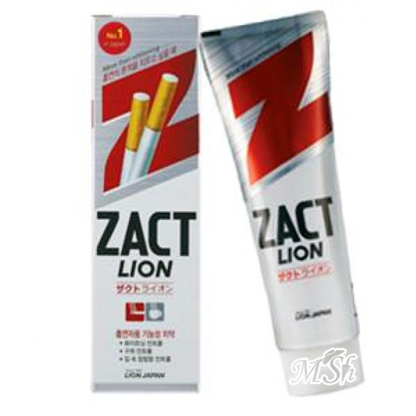CJ LION "ZACT Plus": Зубная паста отбеливающая, для устранения никотинового налета и запаха табака, 150г