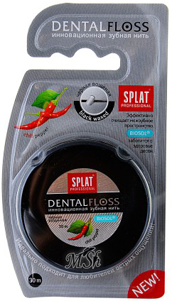 SPLAT "Чили и Перец": Зубная нить черная, 30м 