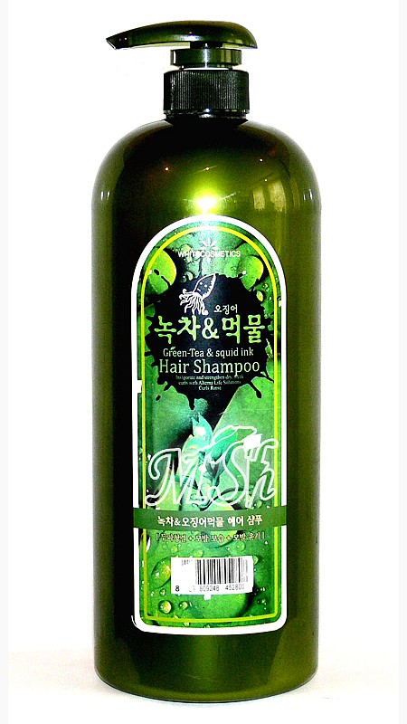 ORGANIA "Green Tea & Squid ink": Шампунь для волос, с зеленым чаем и секретом кальмара, 1500мл