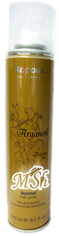KAPOUS "Arganoil": Лак аэрозольный для волос нормальной фиксации с маслом арганы, 250мл