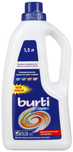 BURTI "OXI Liquid": Универсальное жидкое средство для стирки белого и светлого белья, 1500мл