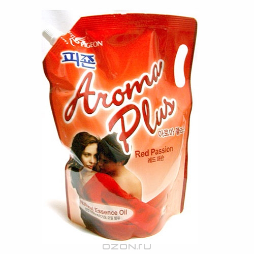 PIGEON "Aroma Plus Red Passion": Кондиционер для белья концентрированный с ароматом чабреца и бергамота, запасной блок, 1200 мл