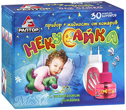 РАПТОР "НЕКУСАЙКА": Комплект(прибор+жидк.) от комаров для детей 30ночей, 35мл