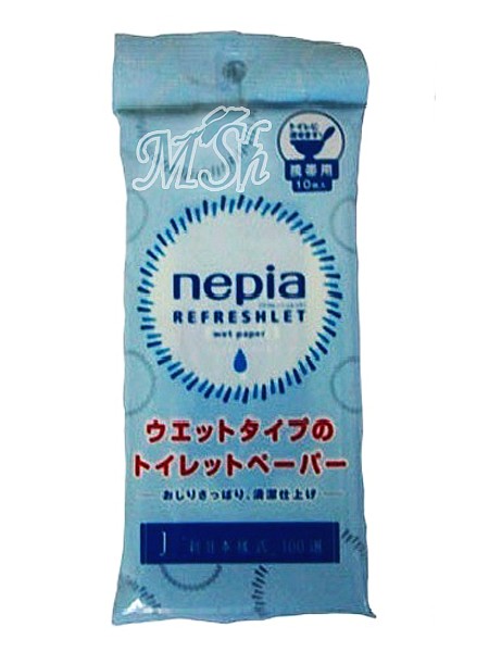 NEPIA "Refreshlet": Туалетная бумага, влажная, для деликатной гигиены чувствительной кожи, 10шт/уп