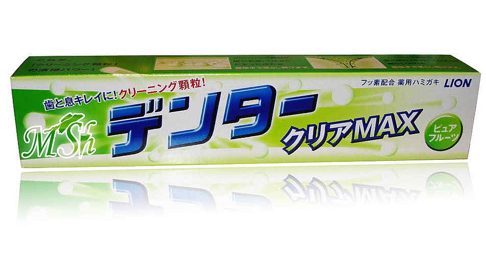 LION "Denta Clear Max": Зубная паста с микрогранулами для защиты от кариеса, с ароматом фруктов