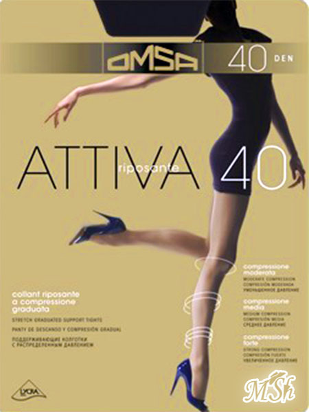 OMSA "Attiva": Колготки тонкие, 40 ден